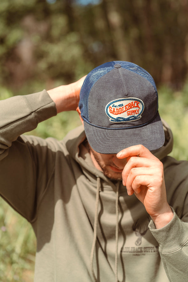 Retro Patch Unstructured Corduroy Hat