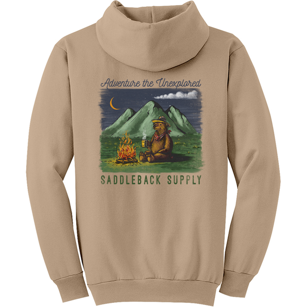Camping Bear Hoodie SandBack