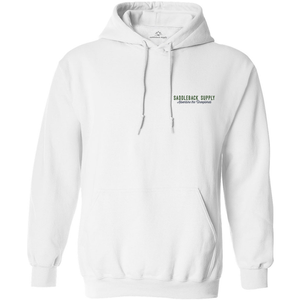 Camping Bear Hoodie White Front
