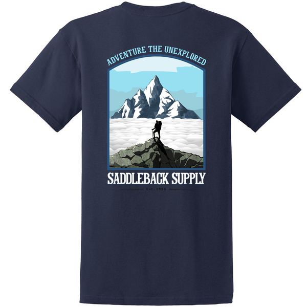 Saddleback Supply Adventure The Unexplored Tee Navy Back