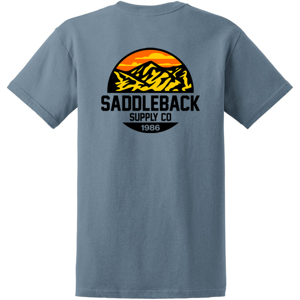 Saddleback Supply Mountain Tee Stonewash Blue Back