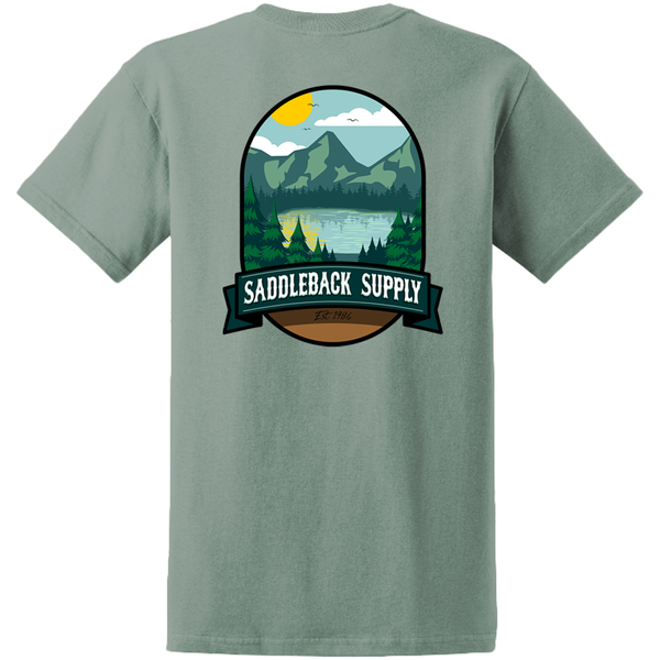Saddleback Supply Nature Tee Stonewash Green Back
