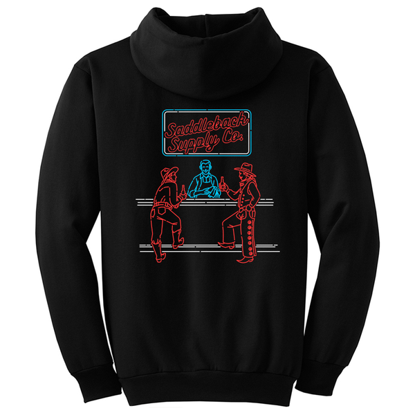 Saddleback Supply Neon Lights Hoodie Black Back