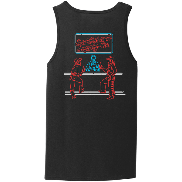 Neon Lights Black Tank Top Back