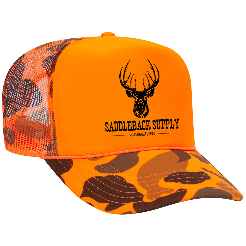 Deer Hunting Blaze Camo Foam Hat – Saddleback Supply Company